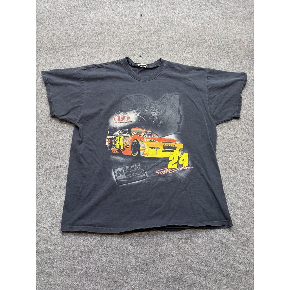 NASCAR Jeff Gordon 24‎ T Shirt Front and Back Vintage 90s Size XL Dupont Racing